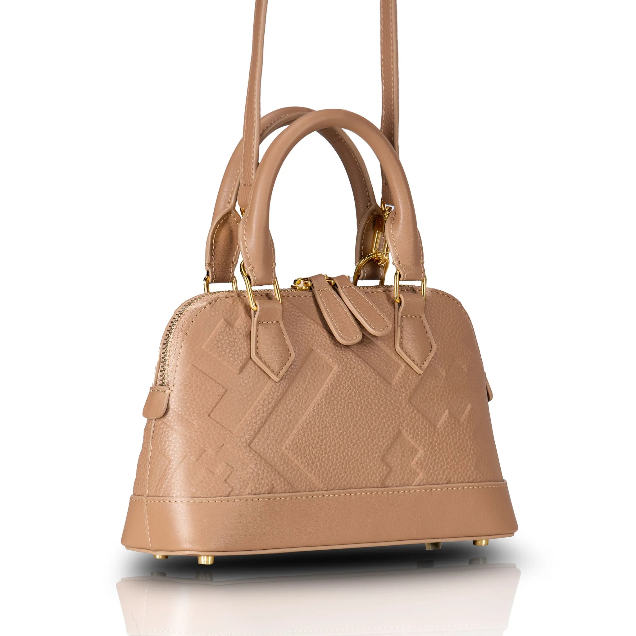 EMBOSSED DOME BAG - BEIGE - Image 3